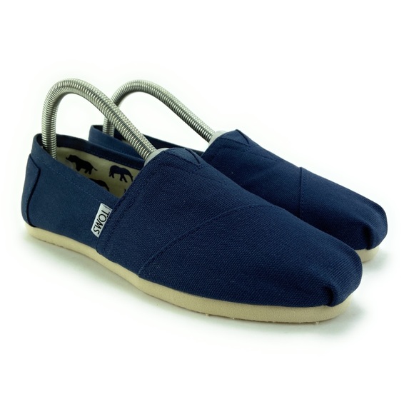Toms Women's Alpargata Classic Navy Canvas Slip On Flat Shoes Sizes 6 - 11 M - Picture 1 of 8